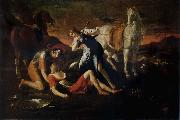 POUSSIN, Nicolas Tanecred and Erminia painting